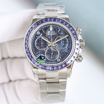 Rolex Daytona 4131 Movement 40mm Polar Glacier Blue Face SS Oyster Band Watch